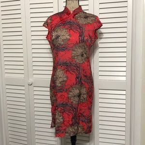 YW Chinese Cheongsam Mid-Length Dress